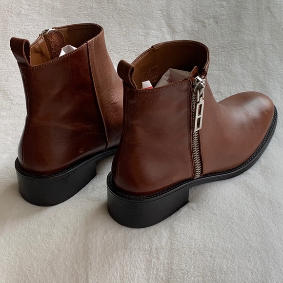 ZARA Men Chelsea Brown Leather Ankle Boots - Picture 9 of 11